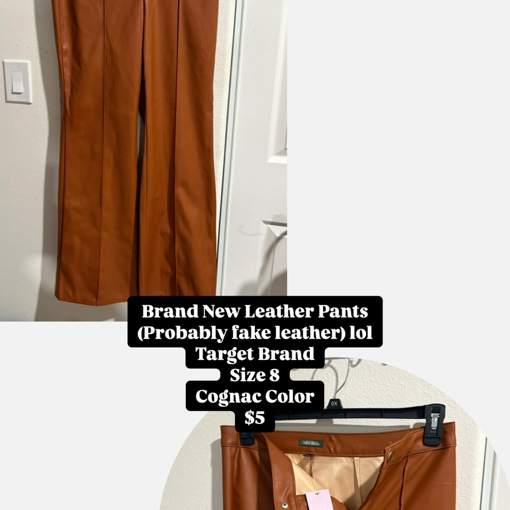 Cognac Leather Pants
